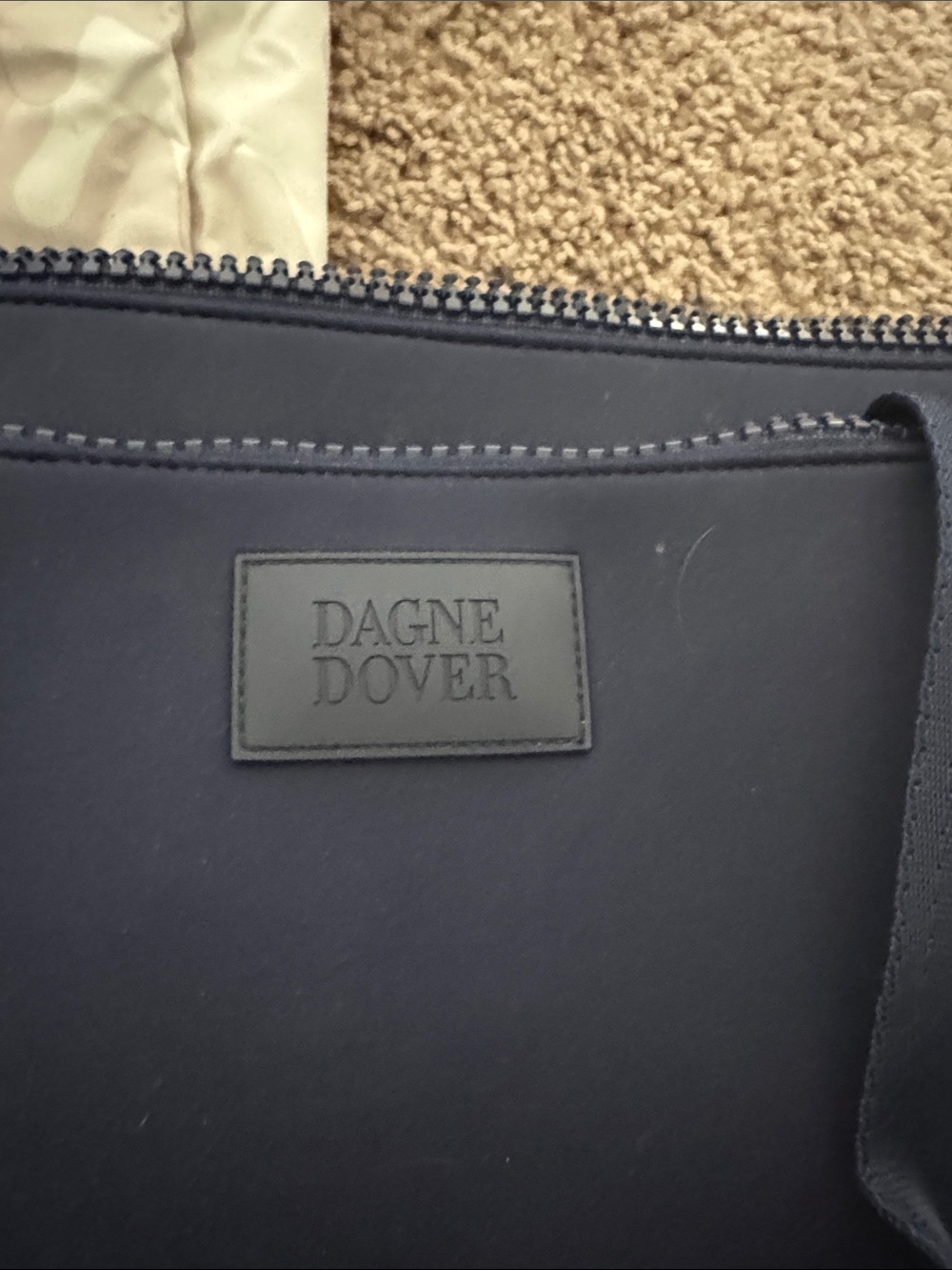 Dagne Dover Navy Neoprene Laptop Tote with Detachable Strap - Picture 2 of 4